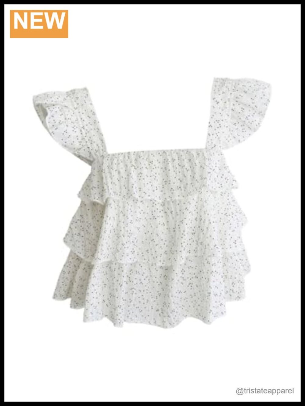 Polka Dot Ruffle Peplum Crop Blouse Square Neck Cap Sleeve Women's Top